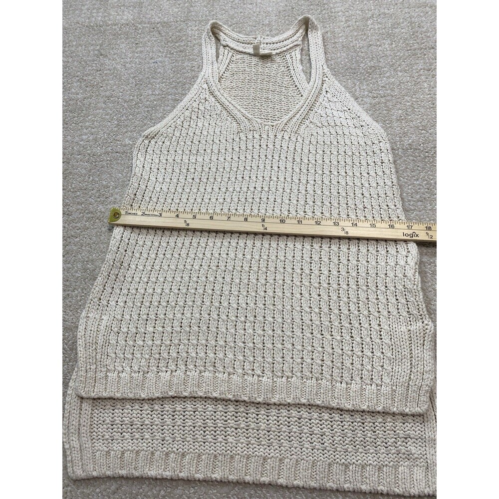 Anthropologie Moth Sweater Tank Women S Cream High Neck Racerback High-Low ** - Picture 15 of 15